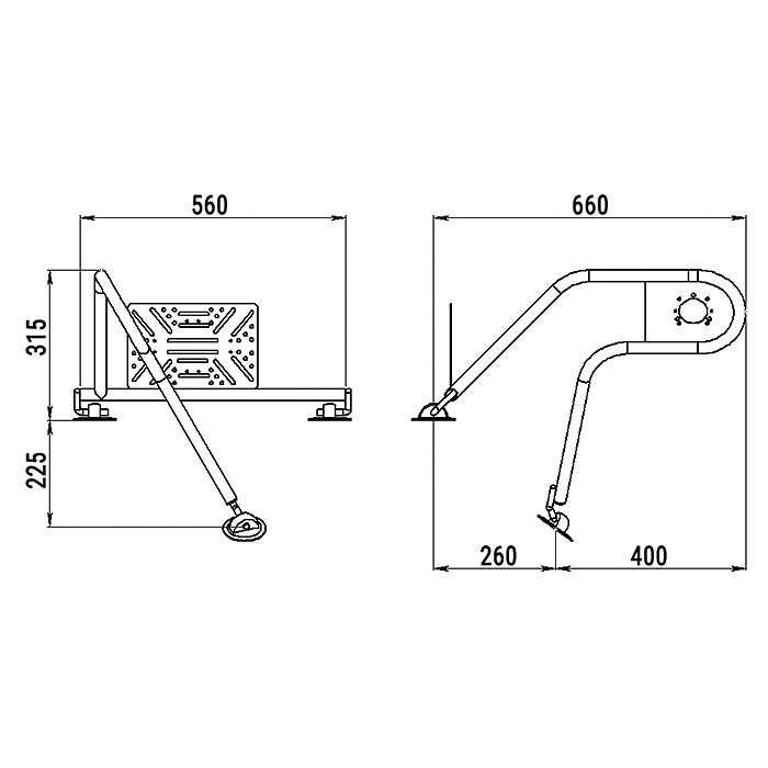 Стойка рулевая с креплением на баллон надувной лодки 25мм в Саратове
