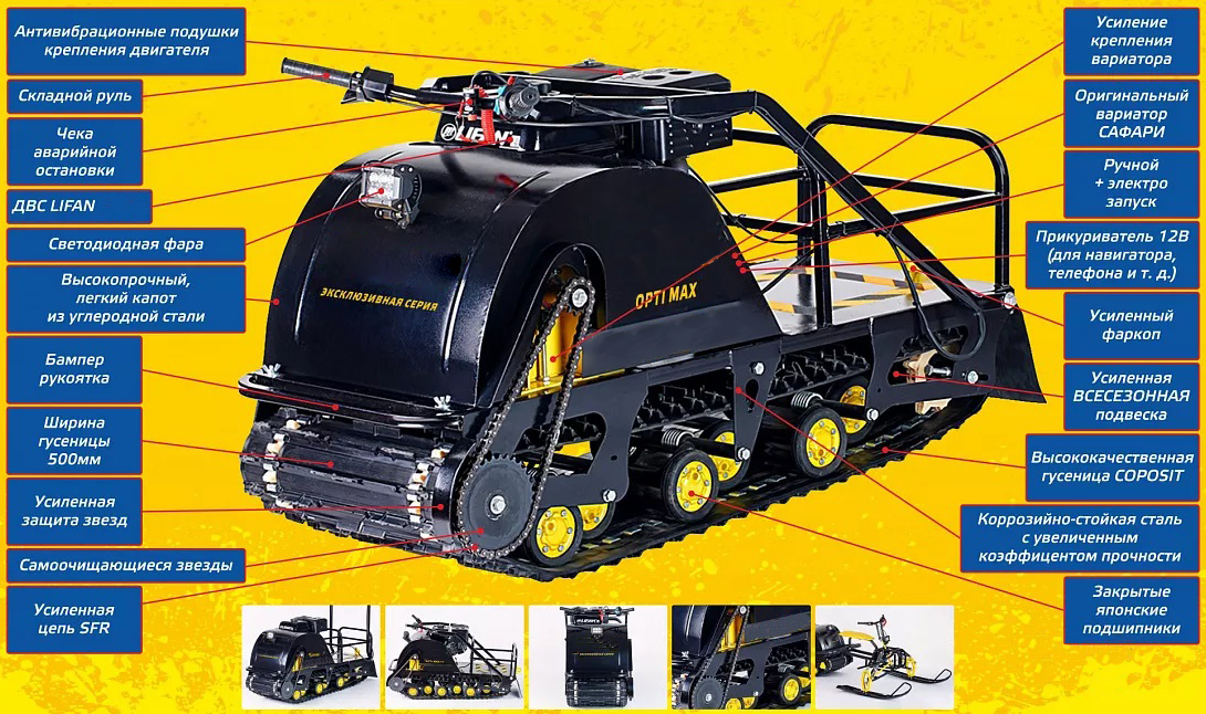 Мотобуксировщик OPTI MAX 15 с подогревом ручек в Саратове