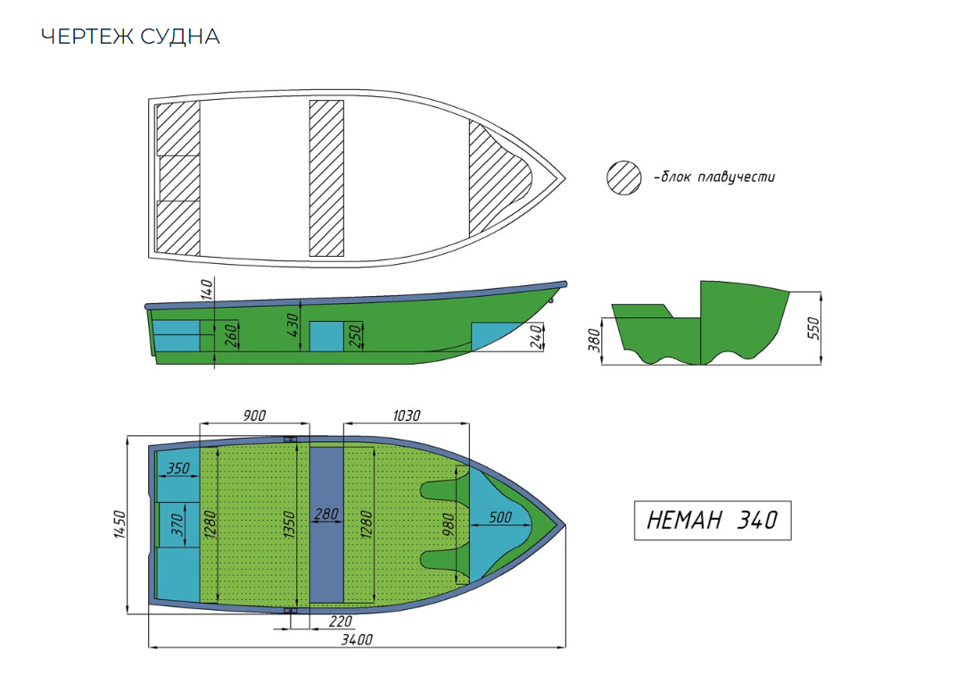 Стеклопластиковая лодка Neman-340 (тримаран) в Саратове
