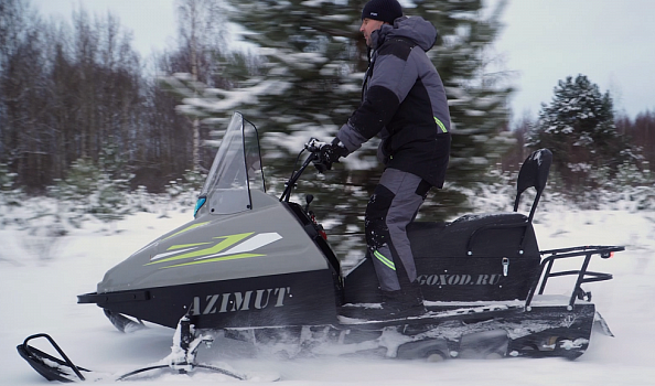 Миниснегоход Бурлак Азимут 20 л.с. , эл.запуск, реверс, тормоз гидравл, капот серый в Саратове
