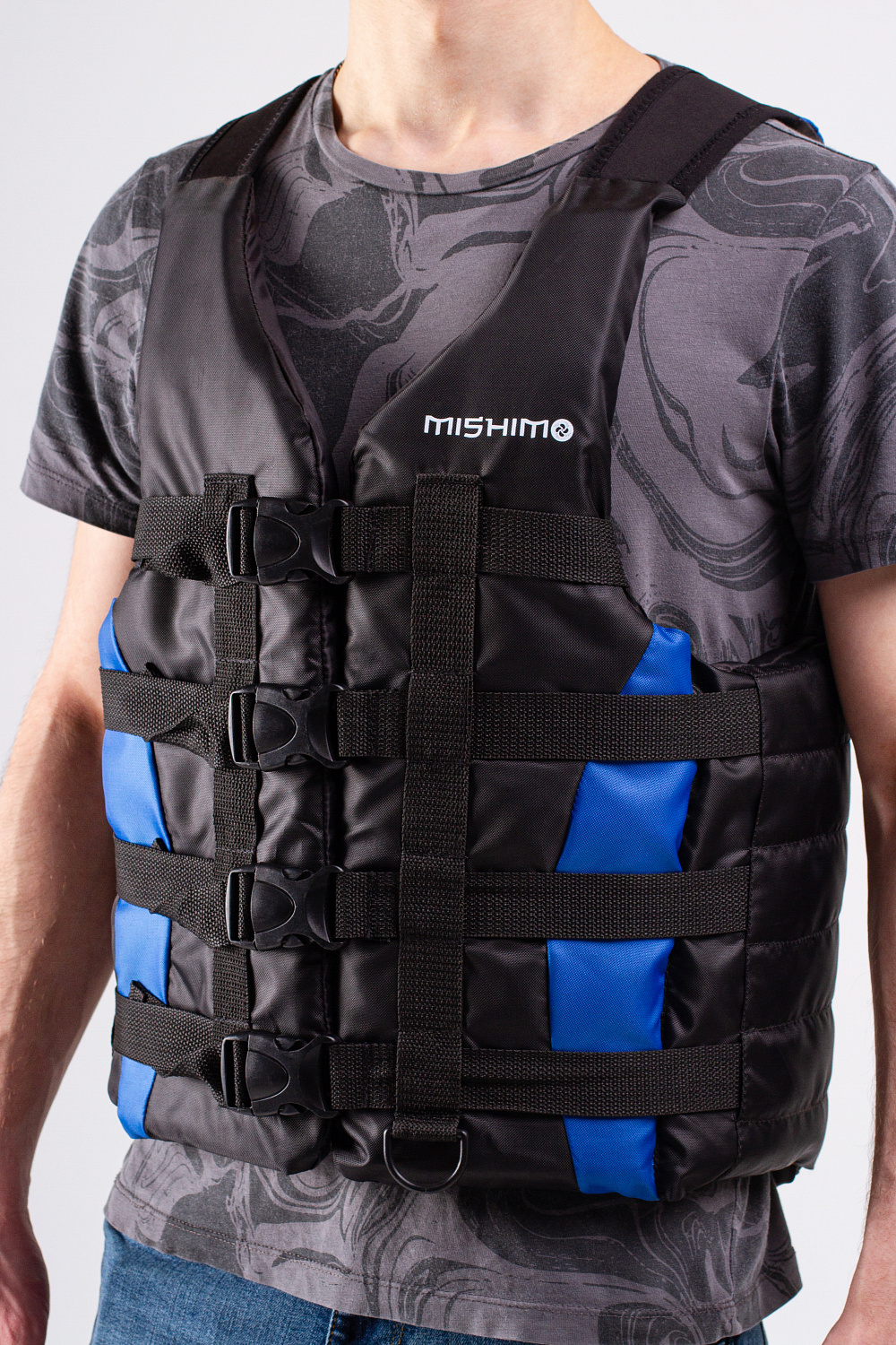 Жилет спасательный MISHIMO PRO Премиум качества Черно-синий в Саратове