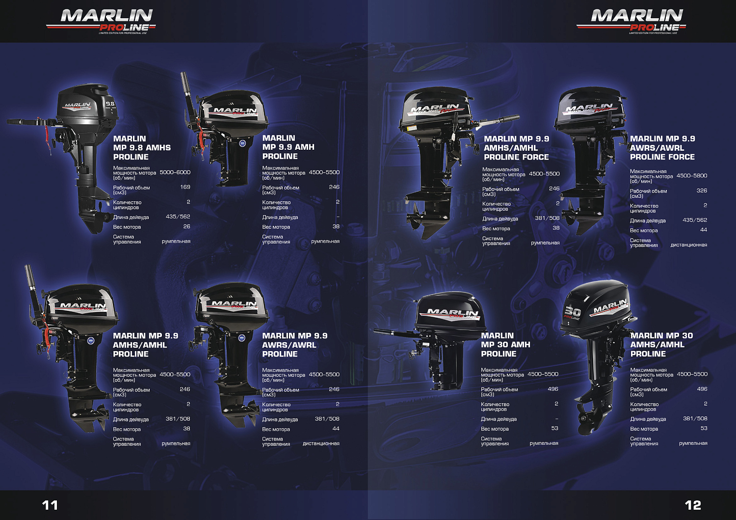 Лодочный мотор MARLIN PROLINE MP 50 AMH ПОД ВОДОМЕТ в Саратове