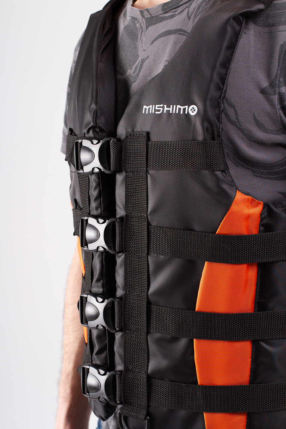 Жилет спасательный MISHIMO PRO Премиум качества Черно-оранжевый в Саратове