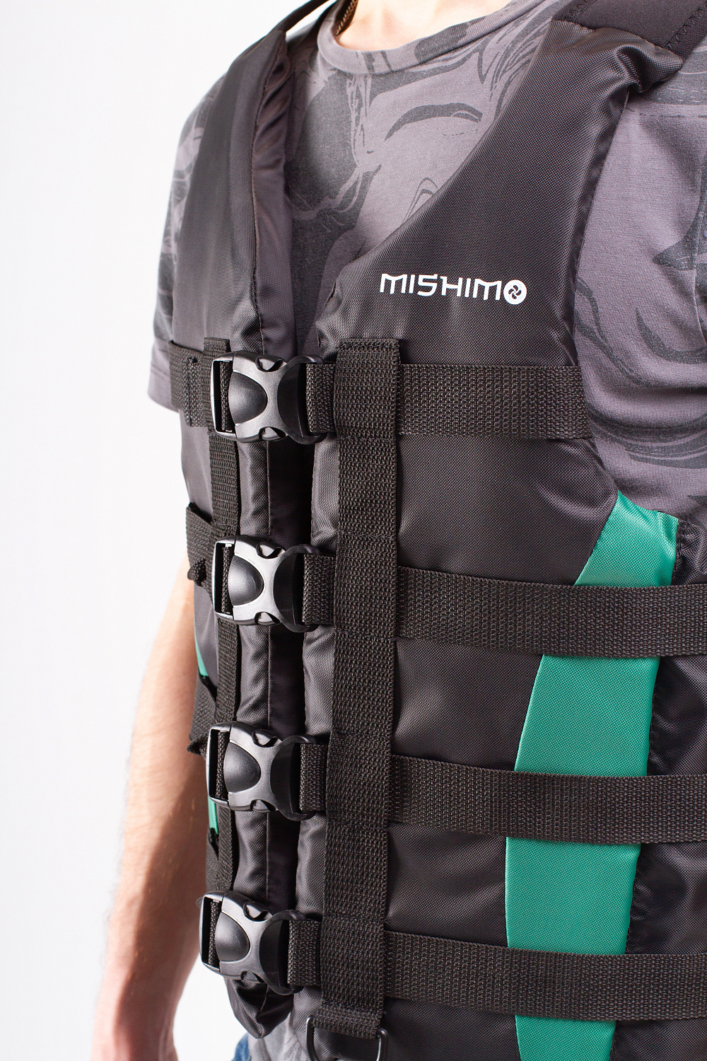 Жилет спасательный MISHIMO PRO Премиум качества Черно-зеленый в Саратове