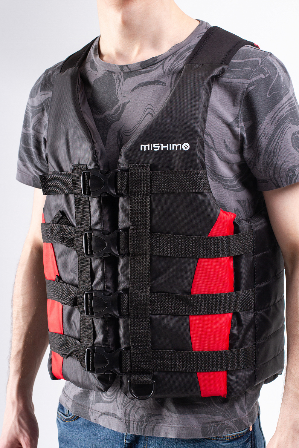 Жилет спасательный MISHIMO PRO Премиум качества Черно-красный в Саратове